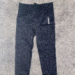 Gymshark Leggings, Size Medium, black animal print